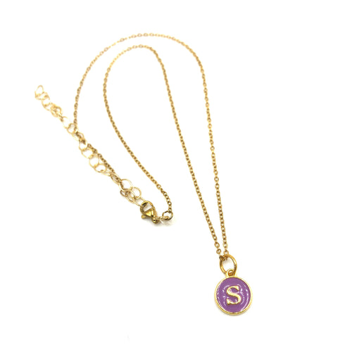 Lavender & Gold Leetie Initial Necklace
