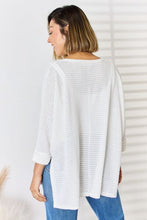 Zenana Full Size Waffle Knit V-Neck Long Sleeve Slit Top